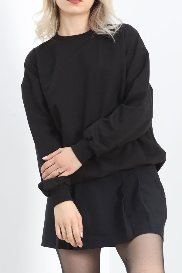 Bisiklet Yaka Sweat Siyah - 3042.275.