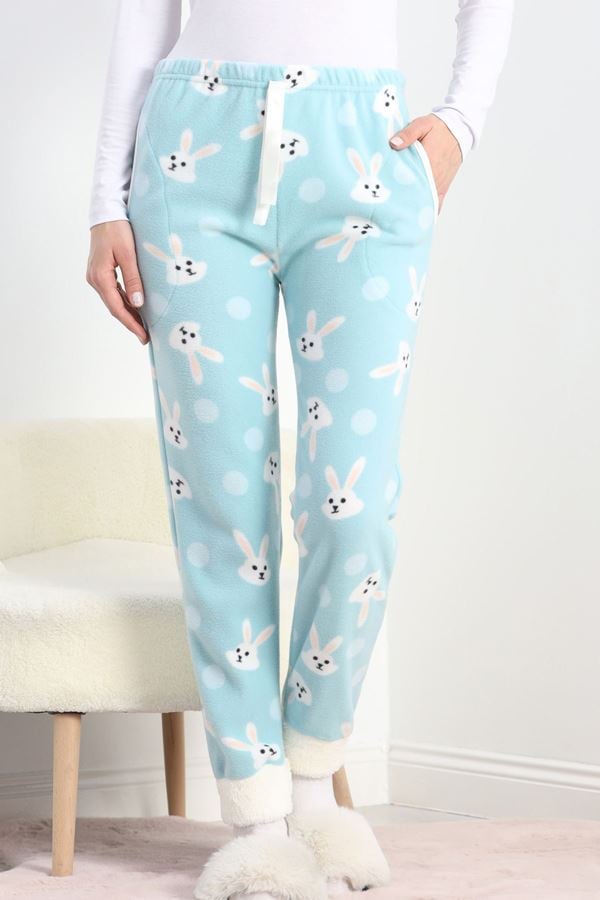 Paçası Peluşlu Polar Cepli Pijama Altı Mint - 20581.1287.