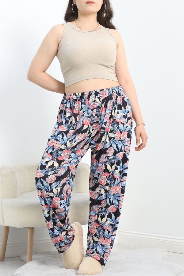 Büyük Beden Viskon Pijama Altı Mavipembe - 40410.1929.