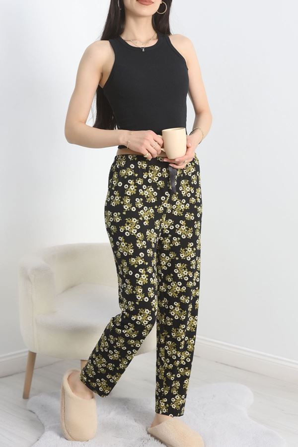 Ring Viskon Pijama Altı Siyahyeşil - 50420.1928.