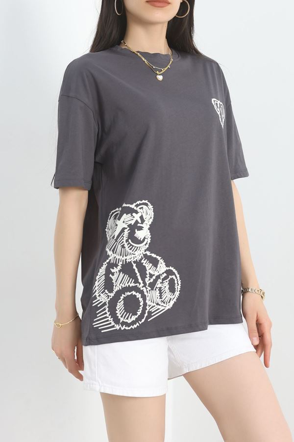 Baskılı Oversize Tişört Antibeyaz1 - 40649.1872.