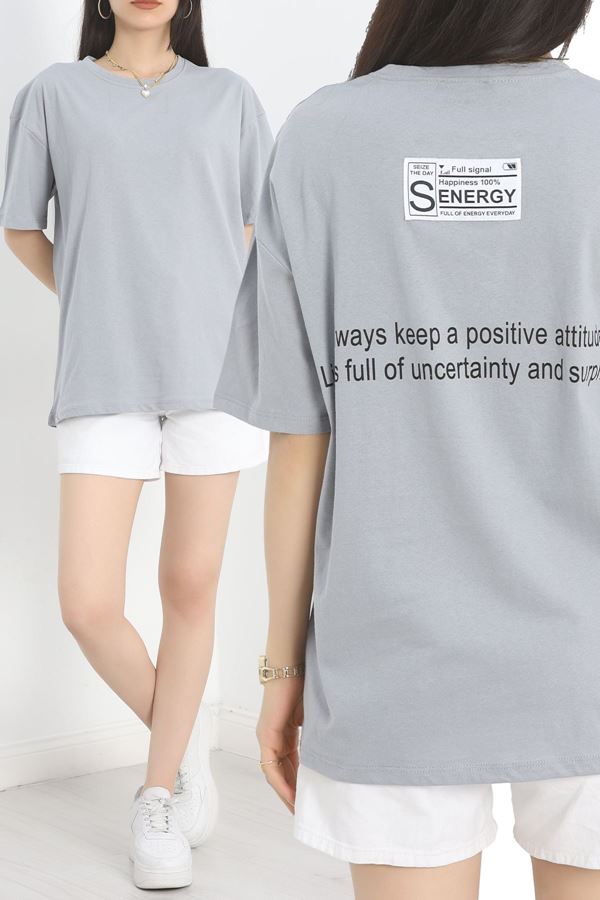 Baskılı Oversize Tişört Dumangri - 40649.1872.