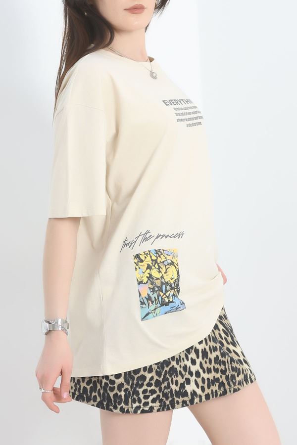 Baskılı Oversize Tişört Vizongri - 40649.1872.