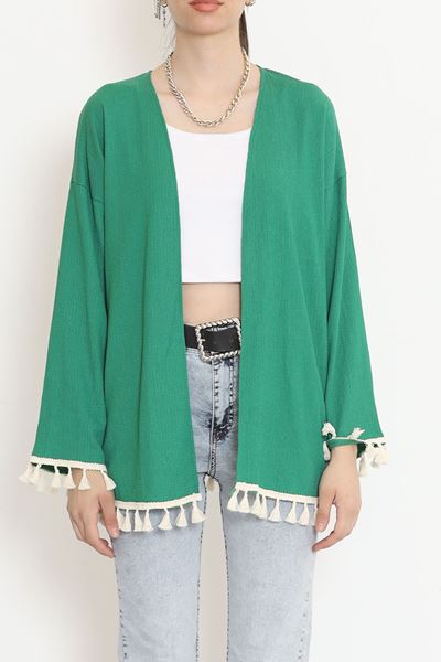 Ponponlu Kimono Yeşil - 12577.631.