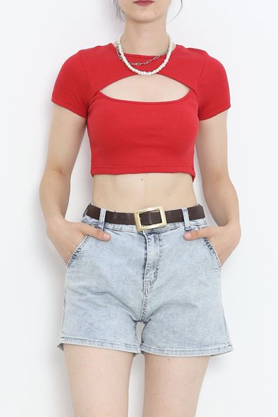 Dekolteli Crop Body Kırmızı - 4121.1567.