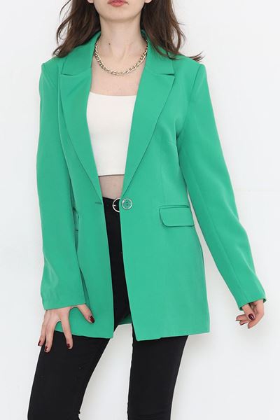 Tek Düğme Blazer Ceket Yeşil - 15527.1791.