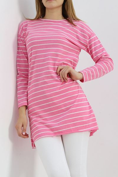 Çizgili Tunik Pembe - 11313.1567.