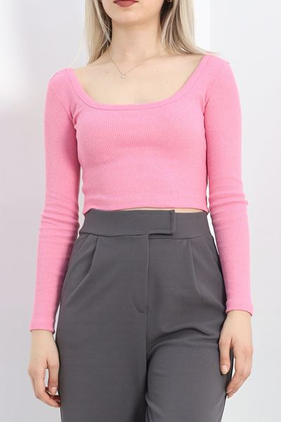 Kare Yaka Crop Body Pembe - 19338.1567.