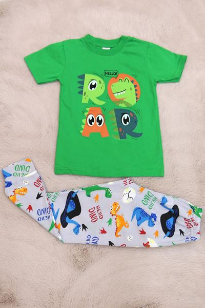 5-12 Yaş Süprem Erkek Pijama Takımı Yeşil - 40606.1951.