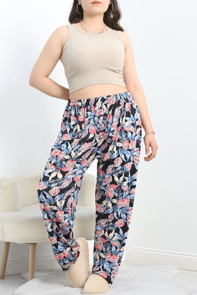 Büyük Beden Viskon Pijama Altı Mavipembe - 40410.1929.