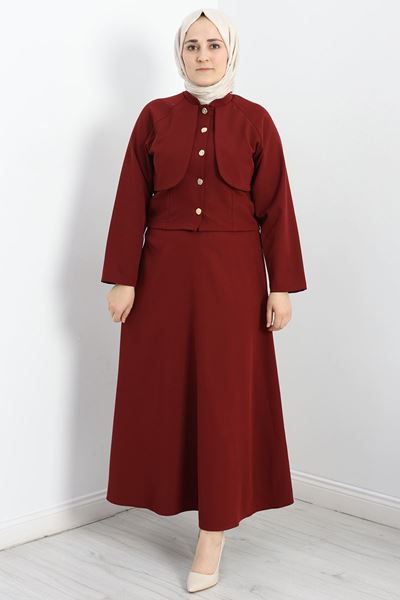 Ceketli Etekli Takım Bordo - 2007.1988.
