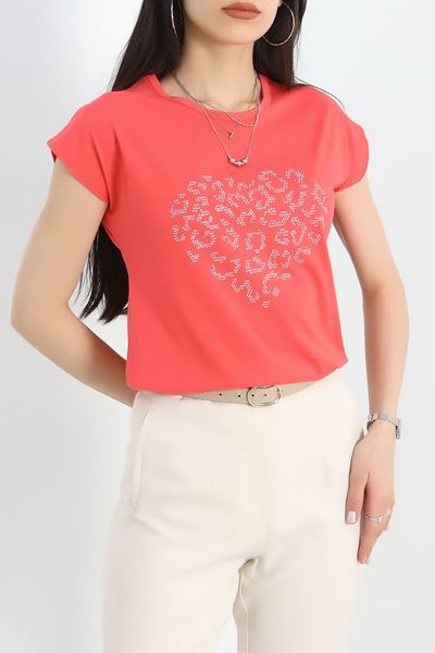 Kalp Detaylı Bluz Koyupembe - 20758.599.